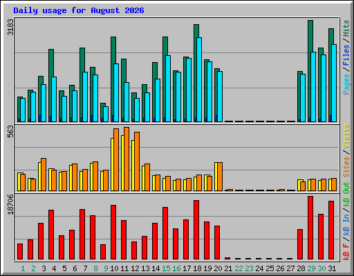 Daily usage for August 2026