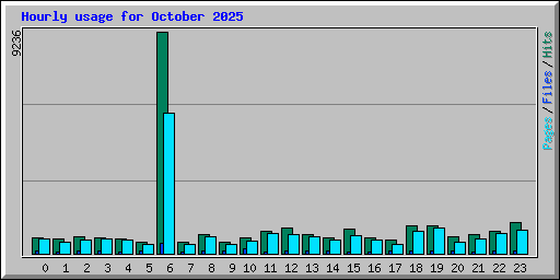 Hourly usage for October 2025