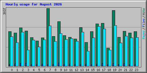 Hourly usage for August 2026