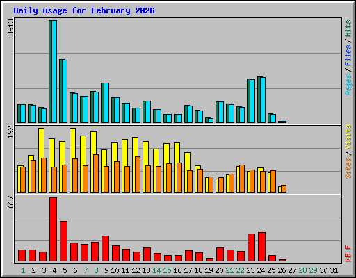 Daily usage for February 2026