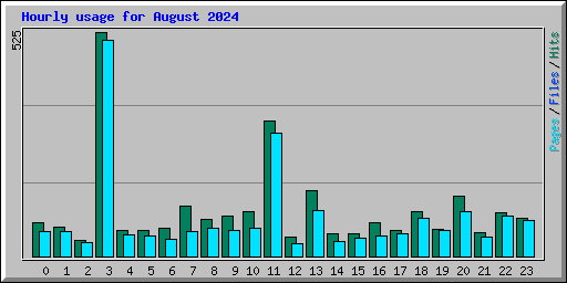 Hourly usage for August 2024