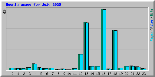 Hourly usage for July 2025