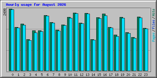 Hourly usage for August 2026